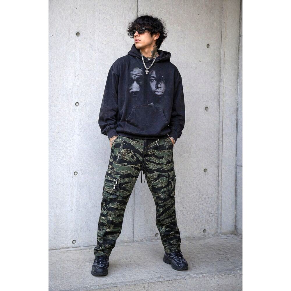 Hyper Denim Tiger Camo Cargo Pants Medium Stretch Tapered Jogger